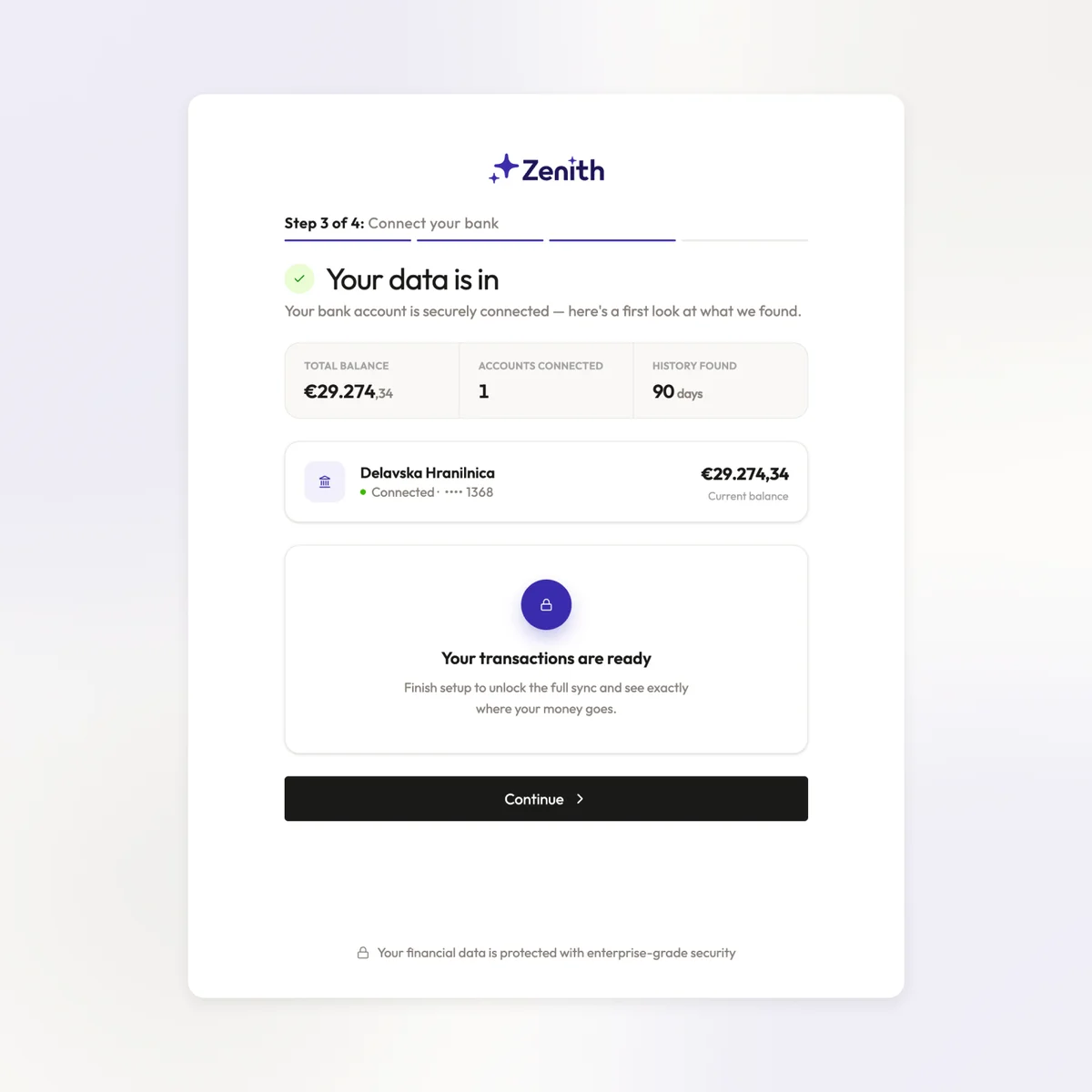 Connect your bank in minutes.